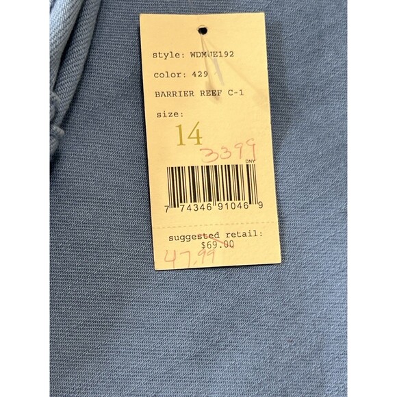 Liz Claiborne Barrier Reef Blue Wide Leg Boot Cut Slim Fit Denim Jeans Size 14 - Picture 6 of 12